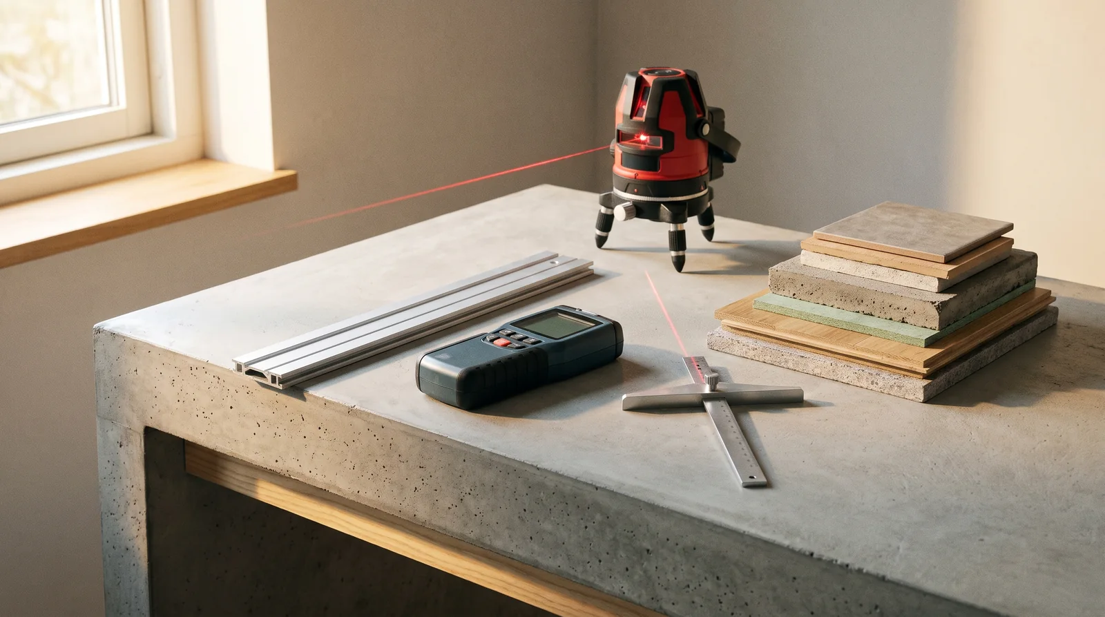 Illustrative screed vs self-levelling compound service scene